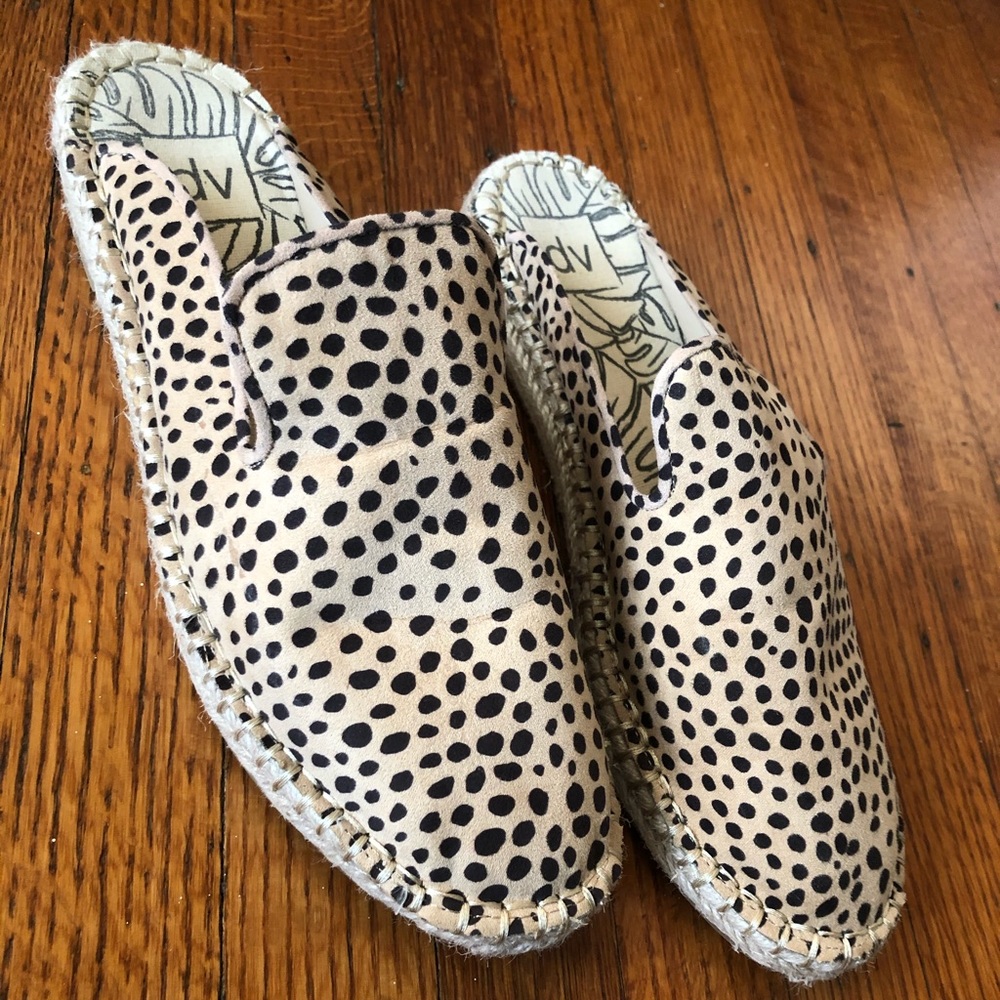 Dolce vita leopard print backless espadrilles